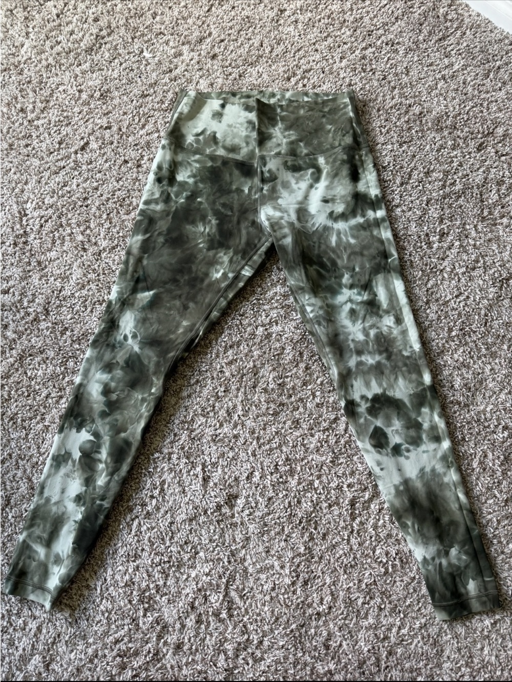 lululemon athletica Tie-Dye Olive Green Leggings